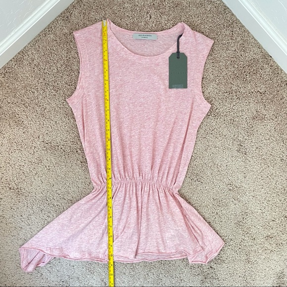 ALLSAINTS Pink Marl Waisty Feminine Romany Sleeveless Top Size XS New - Picture 12 of 15